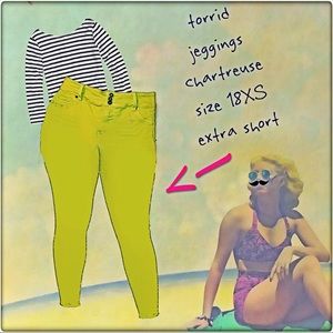 Torrid Neon Jeggings Chartreuse 18XS